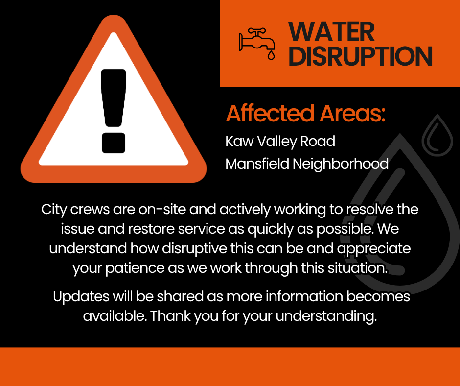 🚧 Unexpected Water Service Disruption – Kaw Valley Road Area 🚧 - News Image